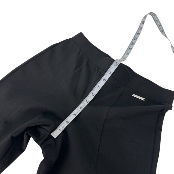 Michael Kors Women Black Mid-Rise Stretch Pull On Pants SZ M Straight Side Slits - Picture 6 of 12